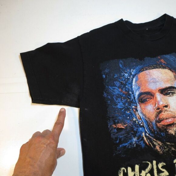 CHRIS BROWN Two Sided Rap Hip Hop CONCERT TOUR TEE T SHIRT Sz Mens S - Picture 4 of 4